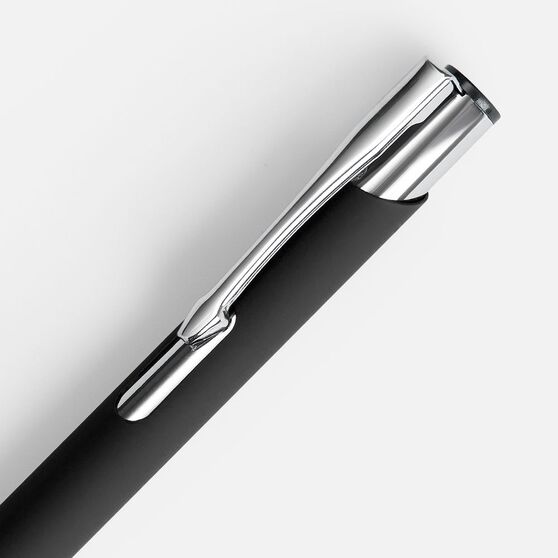 Ручка шариковая Keskus Soft Touch, черная-4