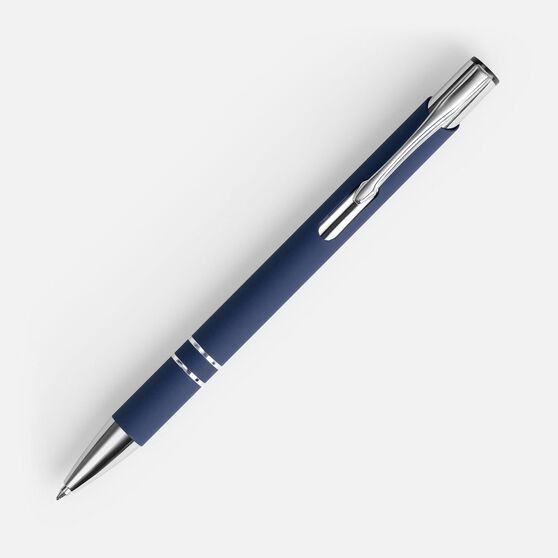 Ручка шариковая Keskus Soft Touch, темно-синяя-2