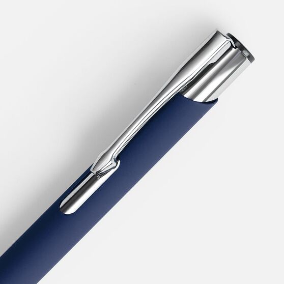 Ручка шариковая Keskus Soft Touch, темно-синяя-4