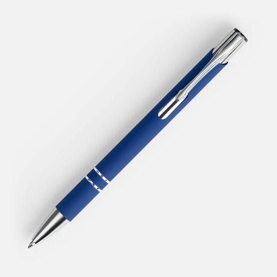 Ручка шариковая Keskus Soft Touch, ярко-синяя-2