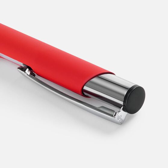 Ручка шариковая Keskus Soft Touch, красная-3