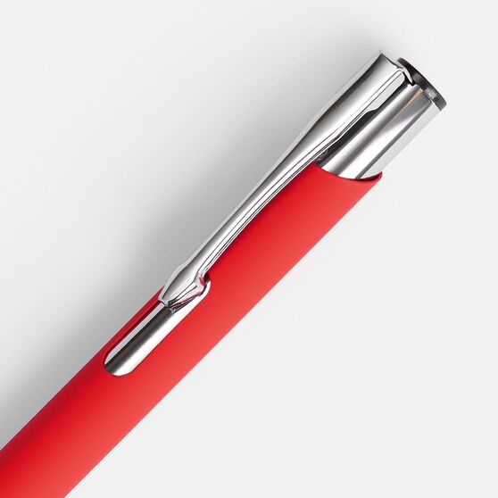 Ручка шариковая Keskus Soft Touch, красная-4