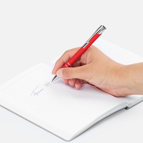 Ручка шариковая Keskus Soft Touch, красная-5