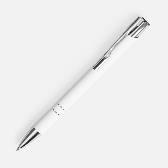 Ручка шариковая Keskus Soft Touch, белая-1