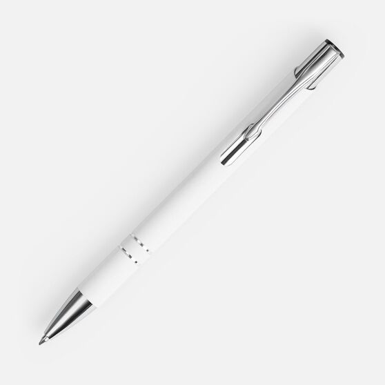 Ручка шариковая Keskus Soft Touch, белая-2