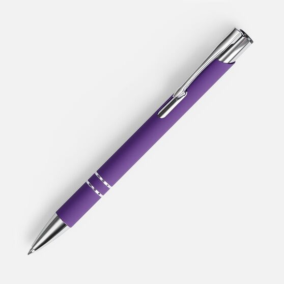 Ручка шариковая Keskus Soft Touch, фиолетовая-1