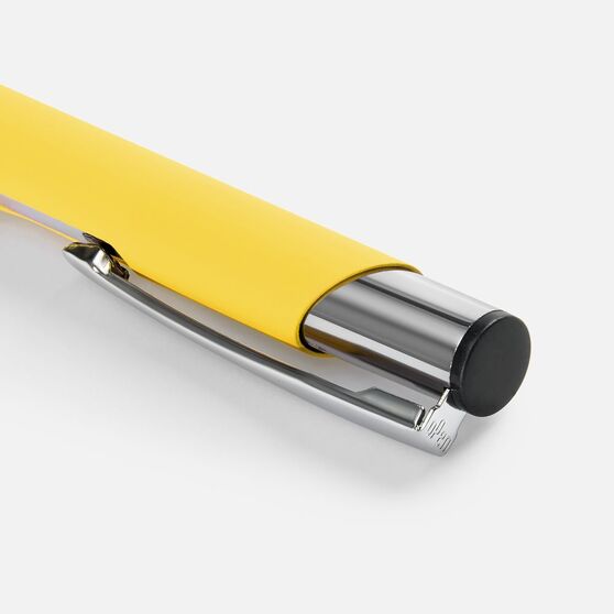 Ручка шариковая Keskus Soft Touch, желтая-3