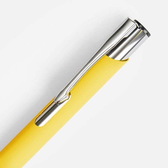 Ручка шариковая Keskus Soft Touch, желтая-4