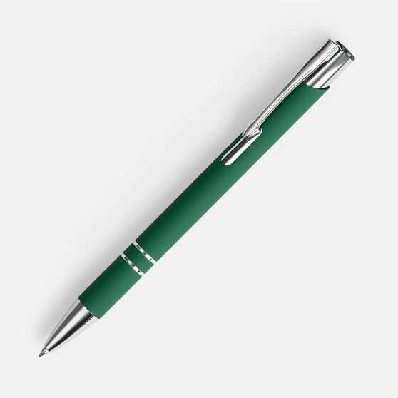 Ручка шариковая Keskus Soft Touch, зеленая-1