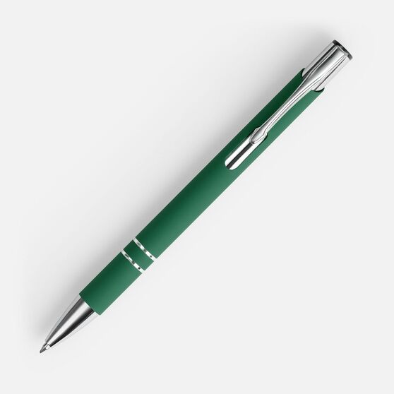 Ручка шариковая Keskus Soft Touch, зеленая-2