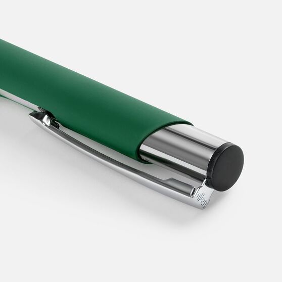 Ручка шариковая Keskus Soft Touch, зеленая-3