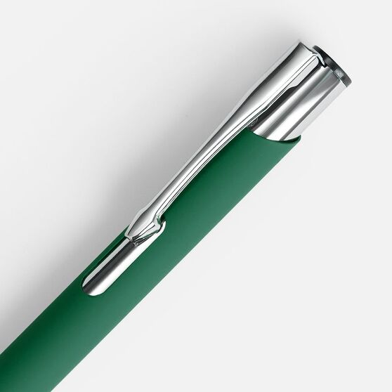 Ручка шариковая Keskus Soft Touch, зеленая-4