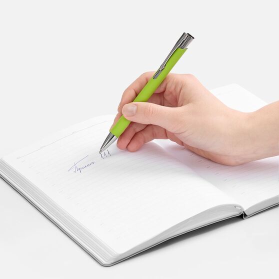 Ручка шариковая Keskus Soft Touch, зеленое яблоко-5