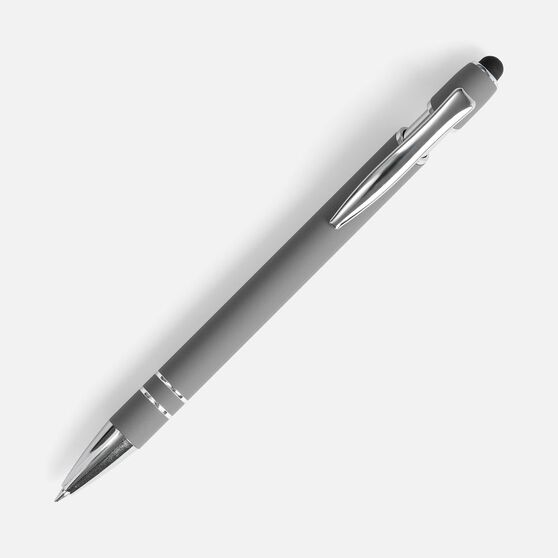 Ручка шариковая Pointer Soft Touch со стилусом, серая-2