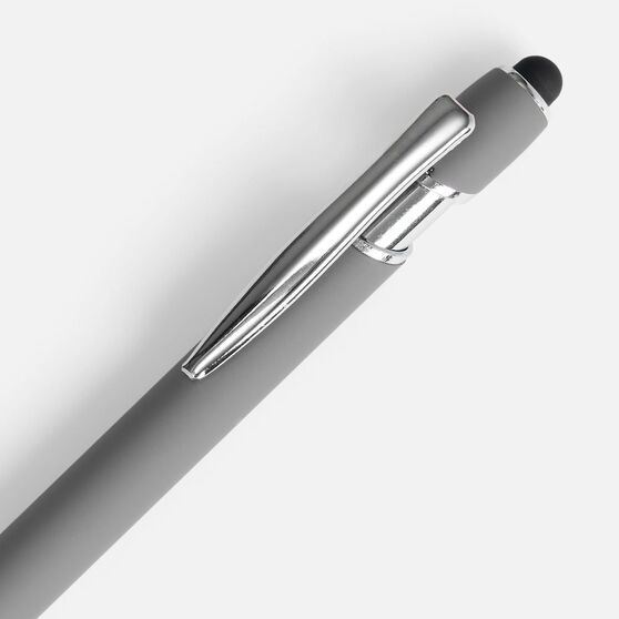 Ручка шариковая Pointer Soft Touch со стилусом, серая-3