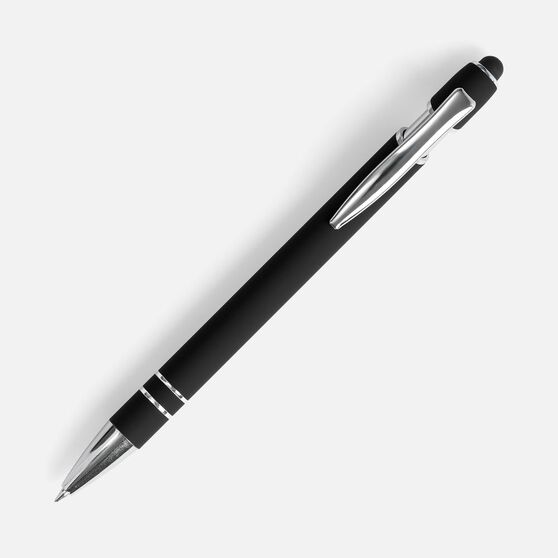 Ручка шариковая Pointer Soft Touch со стилусом, черная-2