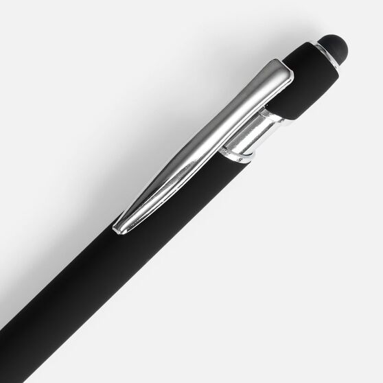 Ручка шариковая Pointer Soft Touch со стилусом, черная-3