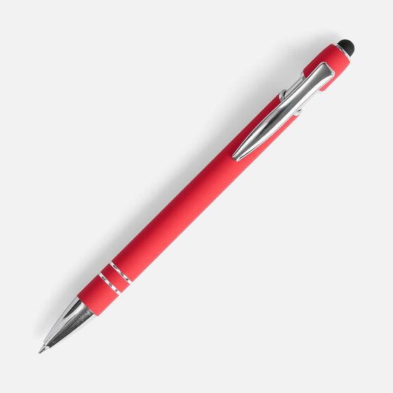 Ручка шариковая Pointer Soft Touch со стилусом, красная-2