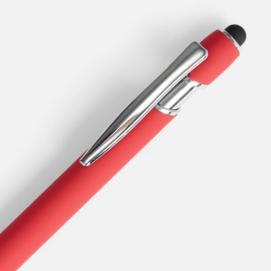 Ручка шариковая Pointer Soft Touch со стилусом, красная-3