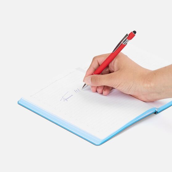 Ручка шариковая Pointer Soft Touch со стилусом, красная-4