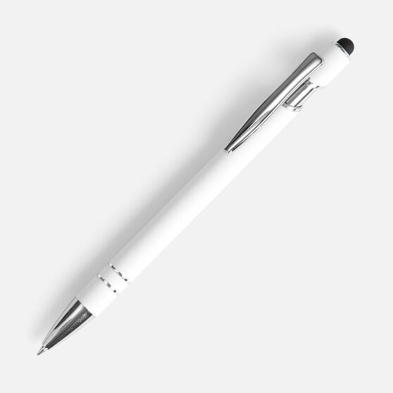 Ручка шариковая Pointer Soft Touch со стилусом, белая-1