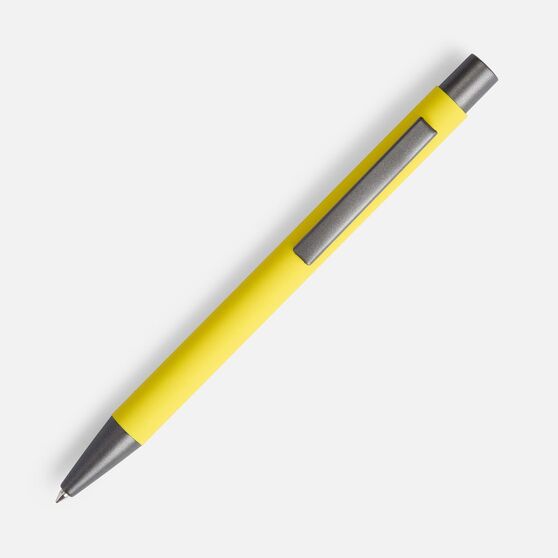 Ручка шариковая Atento Soft Touch, желтая-2