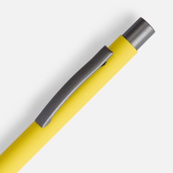 Ручка шариковая Atento Soft Touch, желтая-3