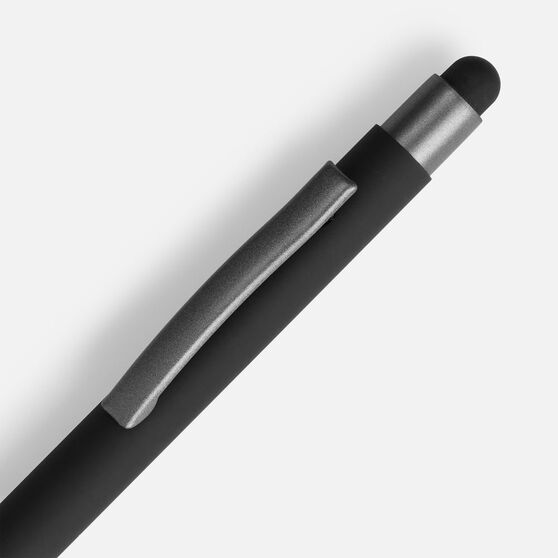Ручка шариковая Atento Soft Touch Stylus со стилусом, черная-3