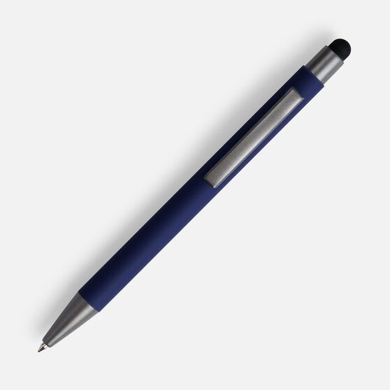 Ручка шариковая Atento Soft Touch со стилусом, темно-синяя-2