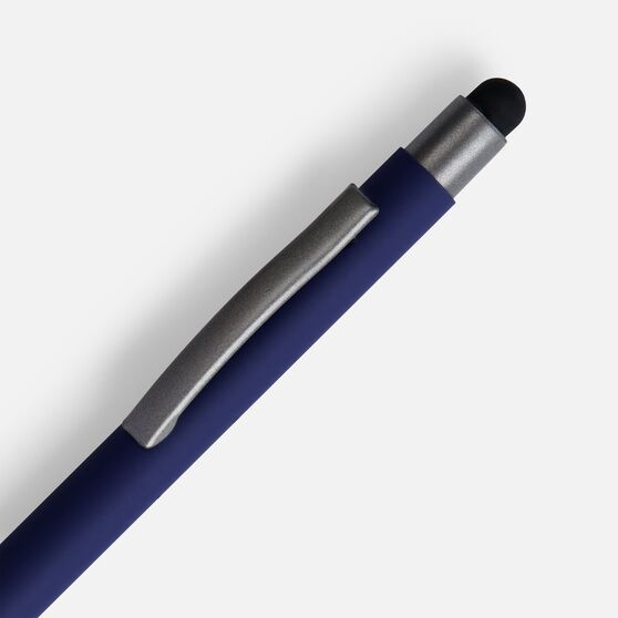 Ручка шариковая Atento Soft Touch со стилусом, темно-синяя-3