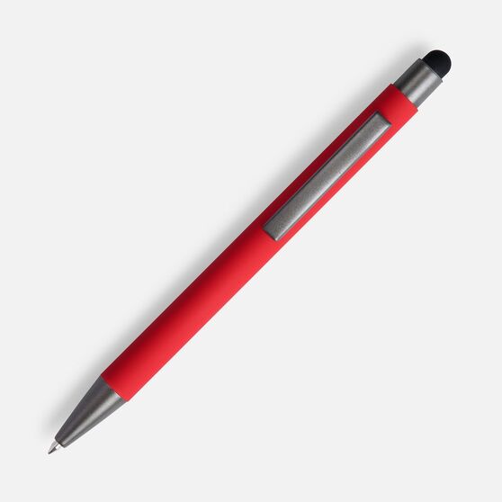 Ручка шариковая Atento Soft Touch со стилусом, красная-3