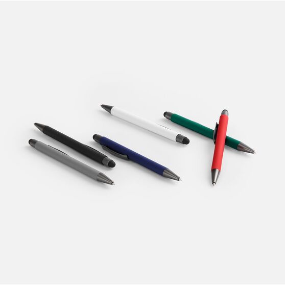 Ручка шариковая Atento Soft Touch со стилусом, красная-5