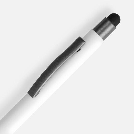 Ручка шариковая Atento Soft Touch со стилусом, белая-3