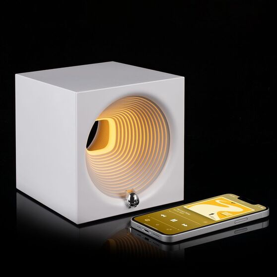 Bluetooth-колонка с подсветкой Volumetric, белая-6