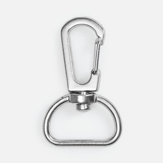 Застежка-карабин Snap hook, M, серебристая (хром)-1