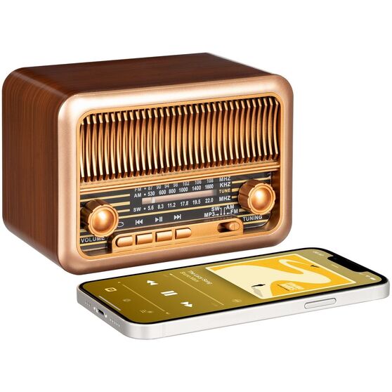 Bluetooth-колонка с радио Beatnik, коричневая-7