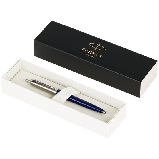 Ручка шариковая Parker Jotter Originals Navy Blue Chrome CT, темно-синяя-4