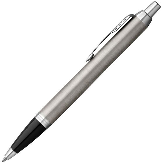 Ручка шариковая Parker IM Essential Stainless Steel CT, серебристая с черным-1