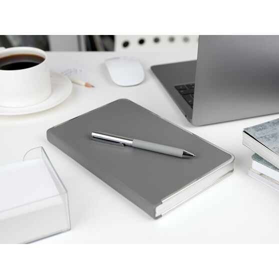 Ручка шариковая Eyeshot Soft Touch, серая-5