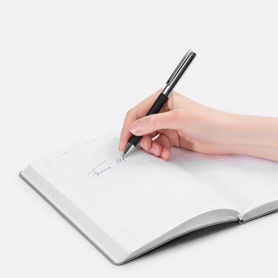 Ручка шариковая Eyeshot Soft Touch, черная-4