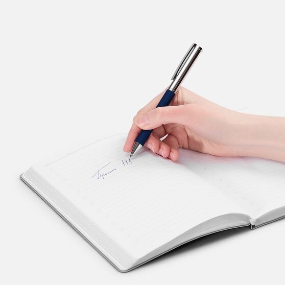 Ручка шариковая Eyeshot Soft Touch, темно-синяя-4