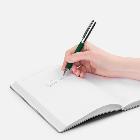 Ручка шариковая Eyeshot Soft Touch, темно-зеленая-4