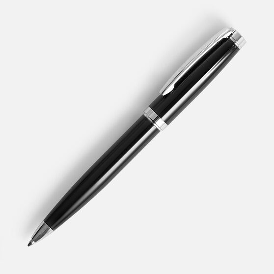 Ручка шариковая Letra Chrome, глянцевая, черная-1