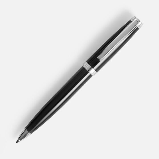 Ручка шариковая Letra Chrome, глянцевая, черная-2