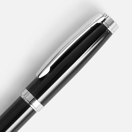 Ручка шариковая Letra Chrome, глянцевая, черная-3