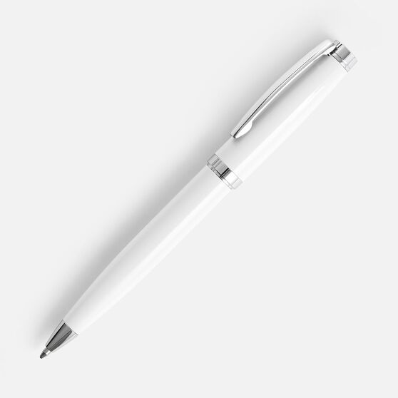 Ручка шариковая Letra Chrome, глянцевая, белая-1