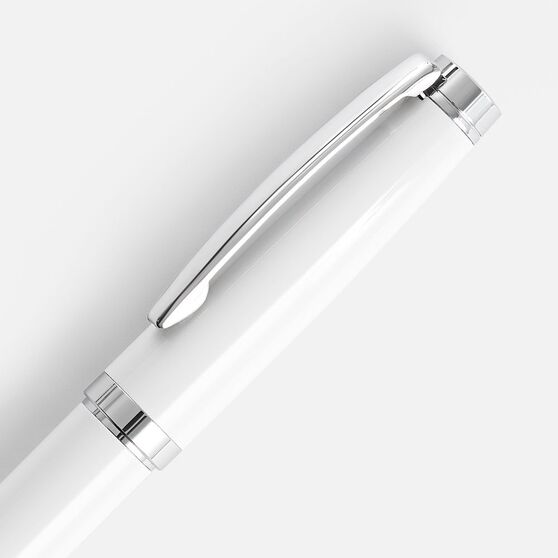 Ручка шариковая Letra Chrome, глянцевая, белая-3