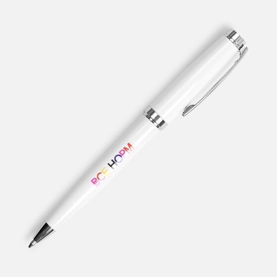 Ручка шариковая Letra Chrome, глянцевая, белая-6