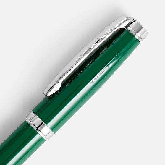 Ручка шариковая Letra Chrome, глянцевая, темно-зеленая-3