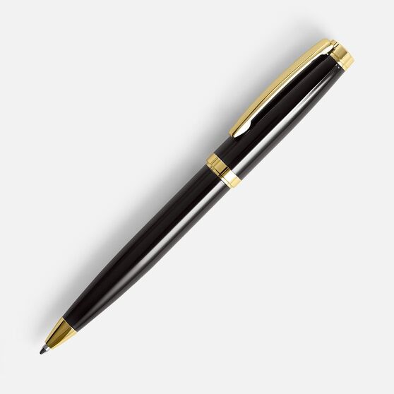 Ручка шариковая Letra Gold, глянцевая, черная-1